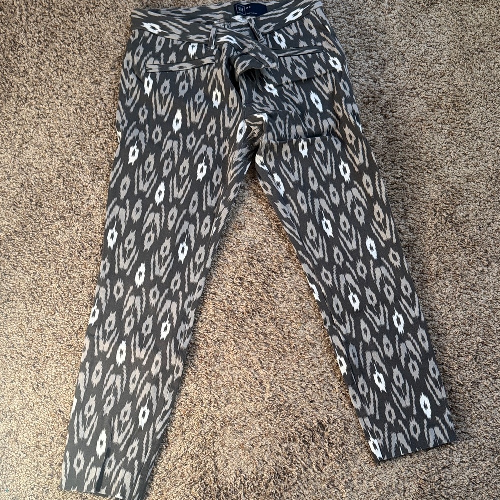 Gray and White Patterned Pants